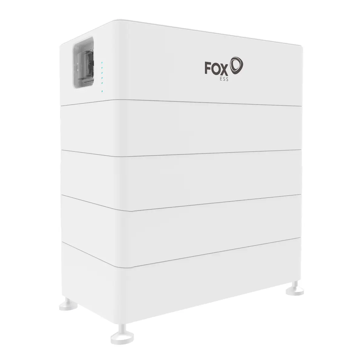 Fox ESS CQ7 five-battery storage system shown at an angle