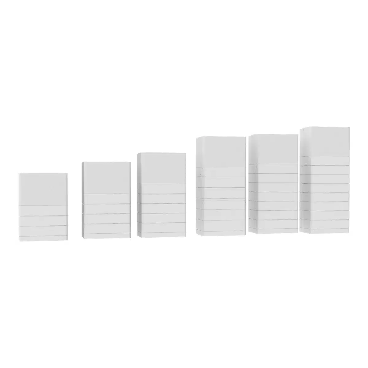 Fox ESS PowerQ PQ1 modular all-in-one systems shown in a range of storage sizes