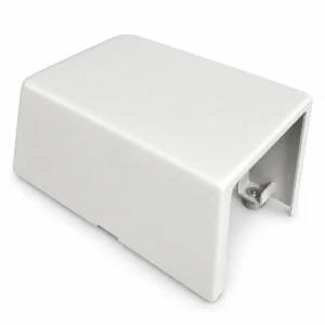 White Fox ESS EP6 and EP12 battery cable cover, angled view showing the open right end and mounting bracket