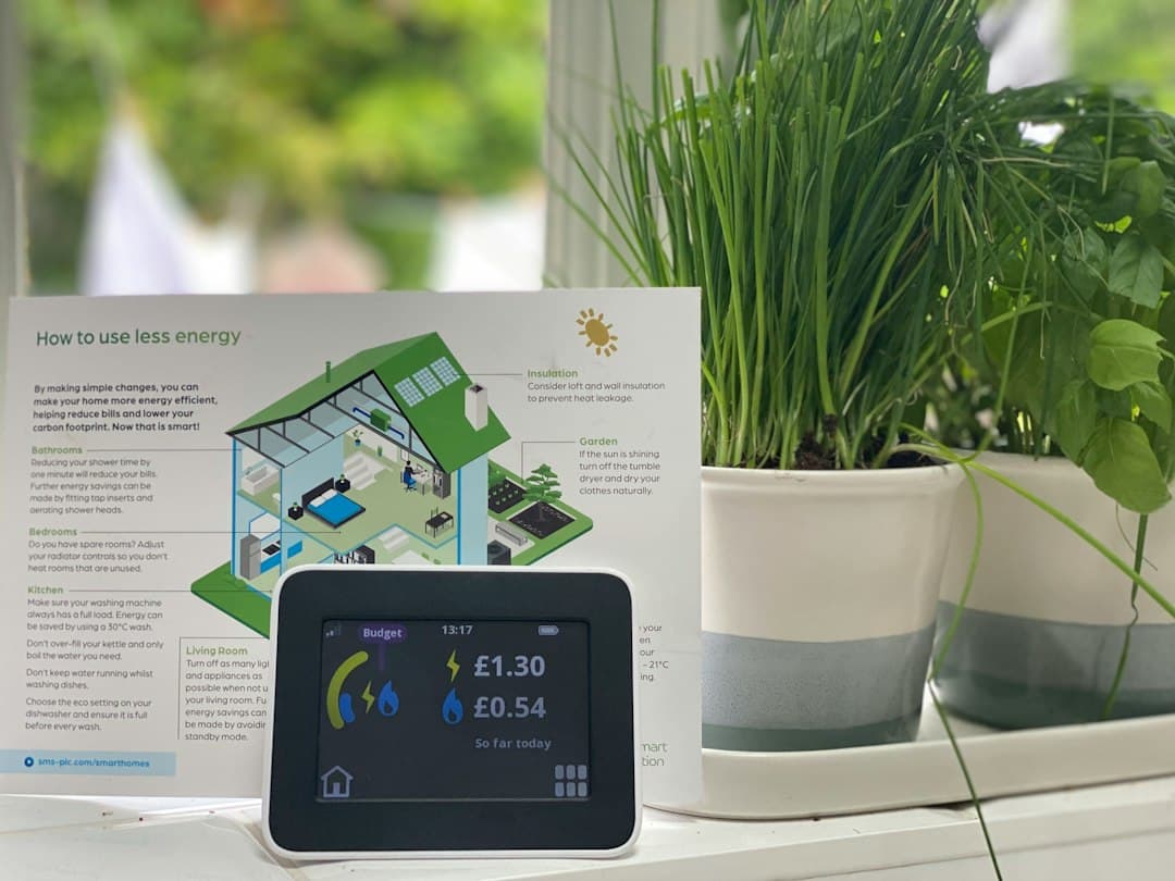 Smart meter display showing household energy use