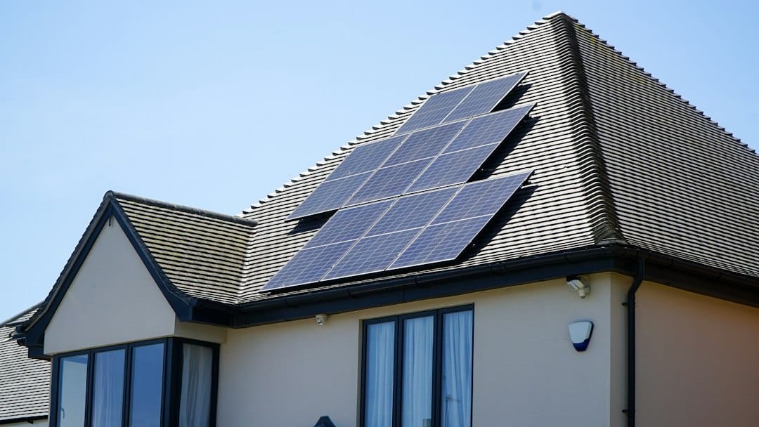 Solar panels installed on a modern home roof